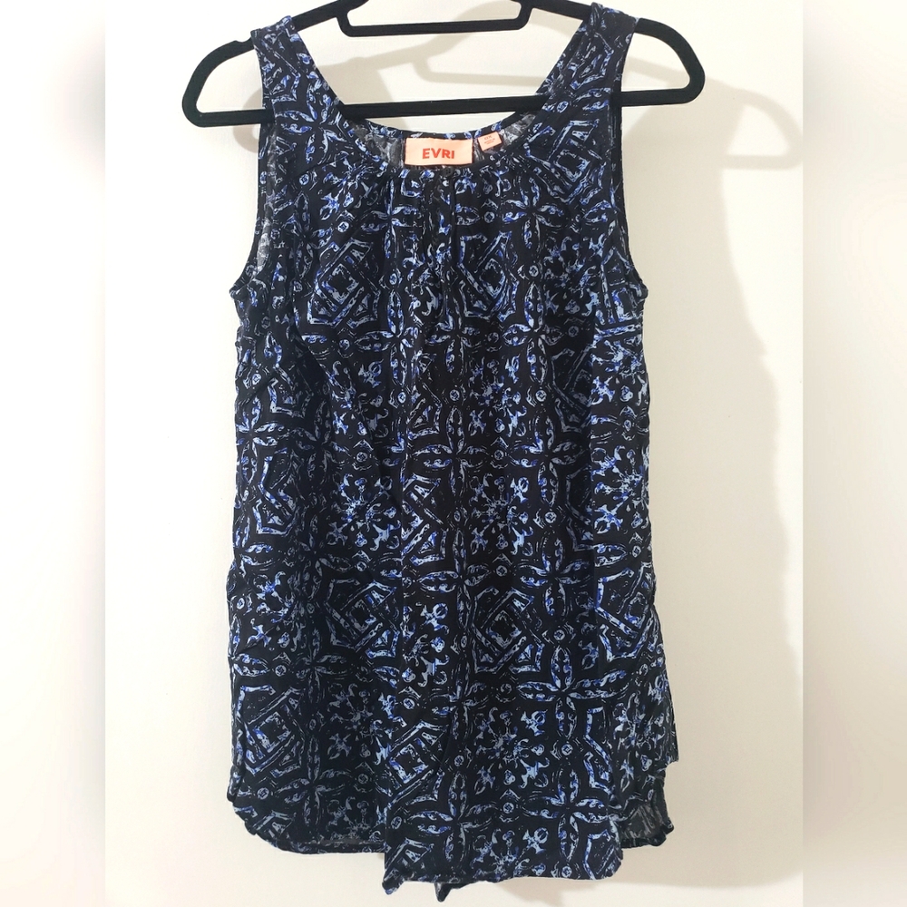 Evri Blue Keyhole Sleeveless Top Sz 0x